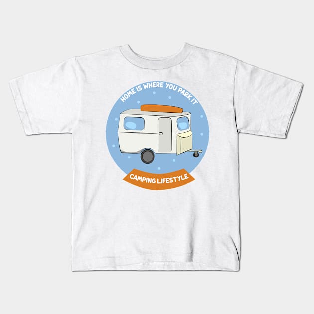 Eriba RV Park Camping Lifestyle Kids T-Shirt by VE_Merchandise